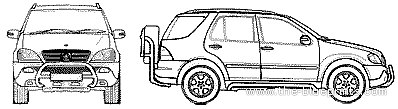 Mercedes-Benz ML-Class 270 (2001) - Мерседес Бенц - чертежи, габариты, рисунки автомобиля