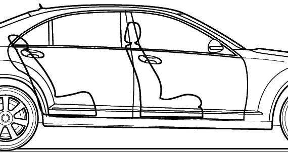 Mercedes-Benz S-Class 350 (2006) - Мерседес Бенц - чертежи, габариты, рисунки автомобиля