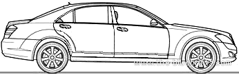 Mercedes-Benz S-Class 350 (2009) - Мерседес Бенц - чертежи, габариты, рисунки автомобиля