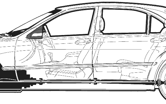 Mercedes-Benz S-Class 500 (2006) - Мерседес Бенц - чертежи, габариты, рисунки автомобиля