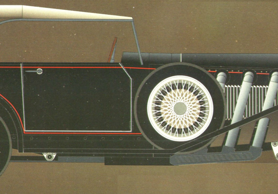 Mercedes-Benz S26 (1927) - Мерседес Бенц - чертежи, габариты, рисунки автомобиля
