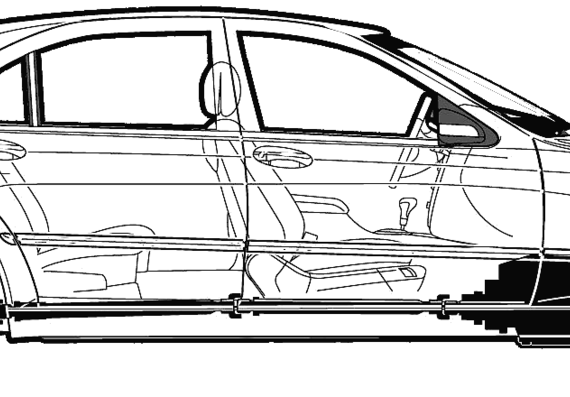Mercedes-Benz S55 AMG (2001) - Мерседес Бенц - чертежи, габариты, рисунки автомобиля
