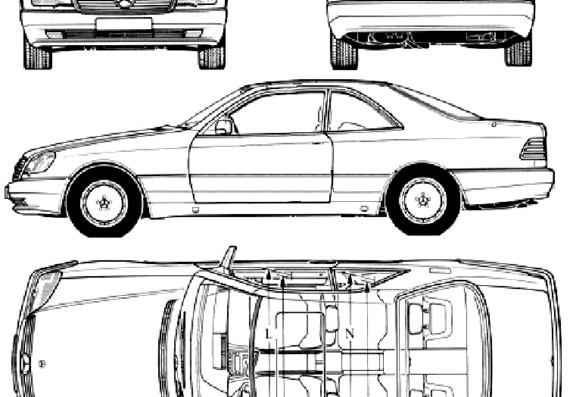 Mercedes-Benz SCL Class (1994) - Мерседес Бенц - чертежи, габариты, рисунки автомобиля