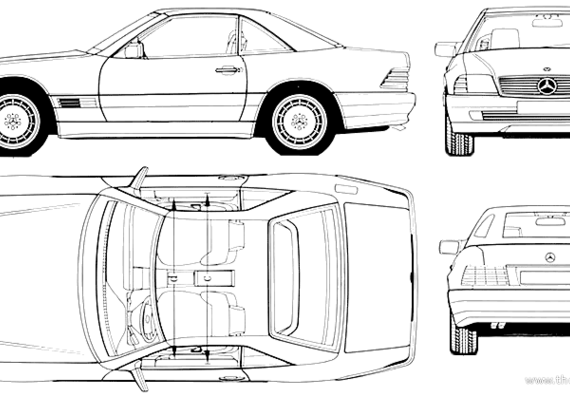 Mercedes-Benz SL-Class (1994) - Мерседес Бенц - чертежи, габариты, рисунки автомобиля