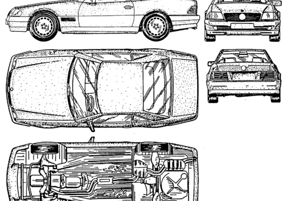 Mercedes-Benz SL-Class 600 - Мерседес Бенц - чертежи, габариты, рисунки автомобиля