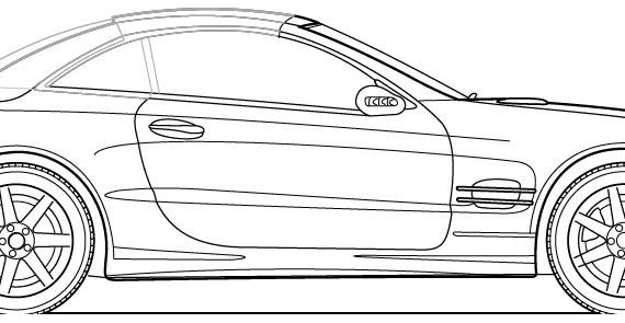 Mercedes-Benz SL500 (2005) - Мерседес Бенц - чертежи, габариты, рисунки автомобиля