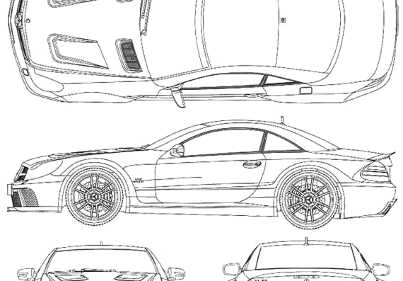 Mercedes-Benz SL65 AMG (2009) - Мерседес Бенц - чертежи, габариты, рисунки автомобиля
