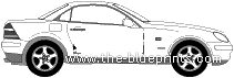 Mercedes-Benz SLK (2001) - Мерседес Бенц - чертежи, габариты, рисунки автомобиля