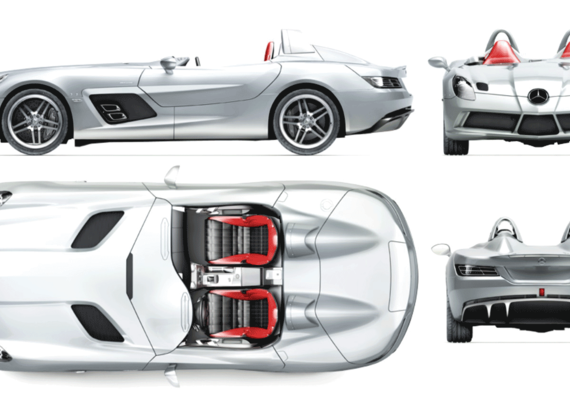 Mercedes-Benz SLR McLaren Stirling Moss (2009) - Мерседес Бенц - чертежи, габариты, рисунки автомобиля