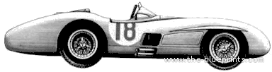 Mercedes-Benz W196 GP (1956) - Мерседес Бенц - чертежи, габариты, рисунки автомобиля