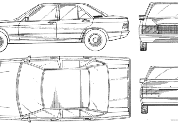 Mercedes-Benz W210 190 - Мерседес Бенц - чертежи, габариты, рисунки автомобиля