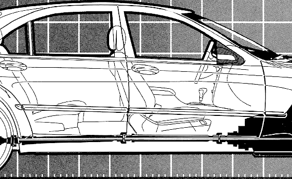 MercedesBenz S500 (2003) - Мерседес Бенц - чертежи, габариты, рисунки автомобиля