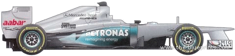 Mercedes MGP W03 F1 GP (2012) - Мерседес Бенц - чертежи, габариты, рисунки автомобиля
