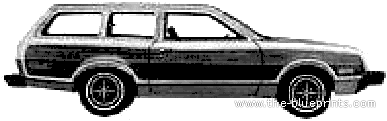 Mercury Bobcat Villager Station Wagon (1980) - Меркури - чертежи, габариты, рисунки автомобиля