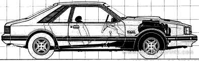 Mercury Capry V6 (1979) - Меркури - чертежи, габариты, рисунки автомобиля