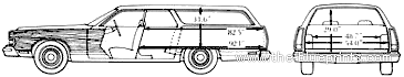 Mercury Colony Park Station Wagon (1974) - Меркури - чертежи, габариты, рисунки автомобиля