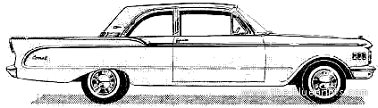 Mercury Comet 2-Door Sedan (1961) - Меркури - чертежи, габариты, рисунки автомобиля