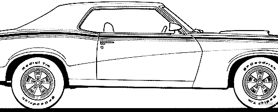 Mercury Cougar Eliminator (1970) - Меркури - чертежи, габариты, рисунки автомобиля