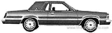Mercury Cougar XR-7 (1980) - Меркури - чертежи, габариты, рисунки автомобиля