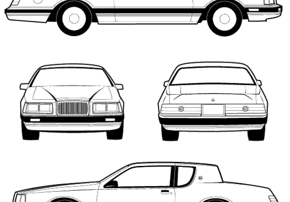 Mercury Cougar XR-7 (1984) - Меркури - чертежи, габариты, рисунки автомобиля