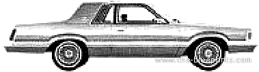 Mercury Cougar XR-7 Decor (1980) - Меркури - чертежи, габариты, рисунки автомобиля