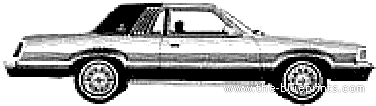 Mercury Cougar XR-7 Sport (1980) - Меркури - чертежи, габариты, рисунки автомобиля