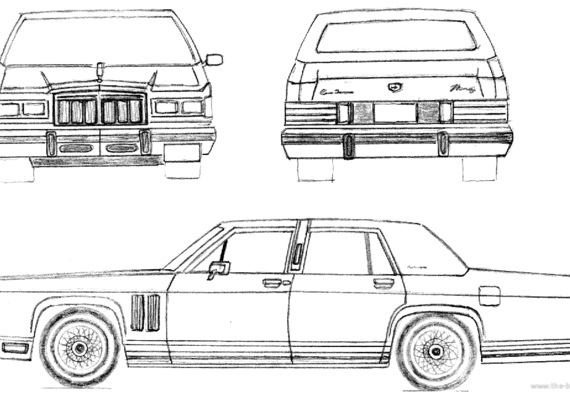 Mercury Grand Marquis (1981) - Меркури - чертежи, габариты, рисунки автомобиля