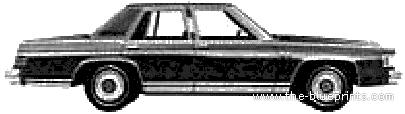 Mercury Grand Marquis 4-Door Sedan (1979) - Меркури - чертежи, габариты, рисунки автомобиля