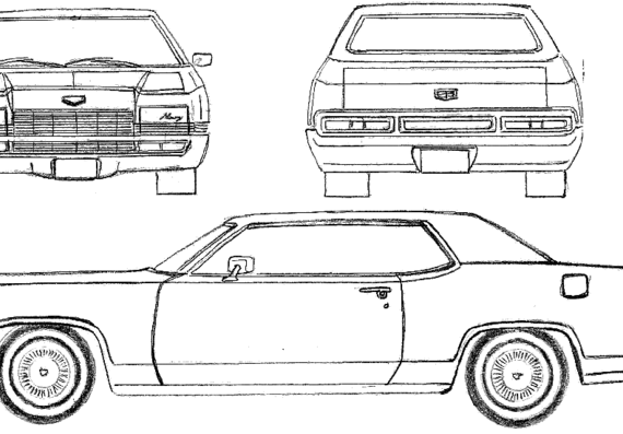 Mercury Marquis 2-Door Hardtop (1970) - Меркури - чертежи, габариты, рисунки автомобиля