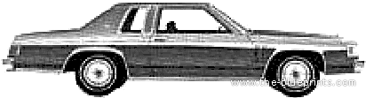 Mercury Marquis 2-Door Sedan (1980) - Меркури - чертежи, габариты, рисунки автомобиля