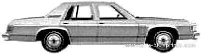 Mercury Marquis 4-Door Sedan (1979) - Меркури - чертежи, габариты, рисунки автомобиля