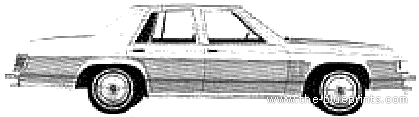 Mercury Marquis 4-Door Sedan (1980) - Меркури - чертежи, габариты, рисунки автомобиля