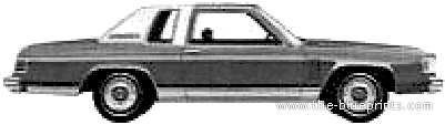 Mercury Marquis Brougham 2-Door Sedan (1979) - Меркури - чертежи, габариты, рисунки автомобиля