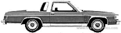 Mercury Marquis Brougham 2-Door Sedan (1980) - Меркури - чертежи, габариты, рисунки автомобиля