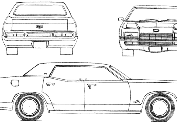 Mercury Marquis Brougham 4-Door Hardtop (1970) - Меркури - чертежи, габариты, рисунки автомобиля