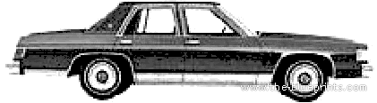 Mercury Marquis Brougham 4-Door Sedan (1980) - Mercury - drawings, dimensions, pictures of the car