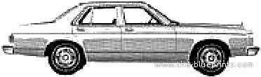 Mercury Monarch 4-Door Sedan (1980) - Меркури - чертежи, габариты, рисунки автомобиля