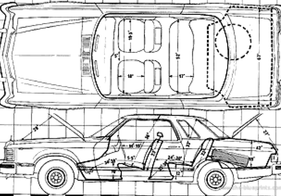 Mercury Monarch 4.9 V8 (1977) - Меркури - чертежи, габариты, рисунки автомобиля