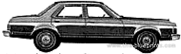 Mercury Monarch Ghia 4-Door Sedan (1980) - Меркури - чертежи, габариты, рисунки автомобиля