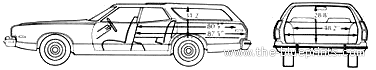 Mercury Montego MX Station Wagon (1974) - Меркури - чертежи, габариты, рисунки автомобиля
