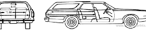 Mercury Montego MX Villager Station Wagon (1974) - Меркури - чертежи, габариты, рисунки автомобиля