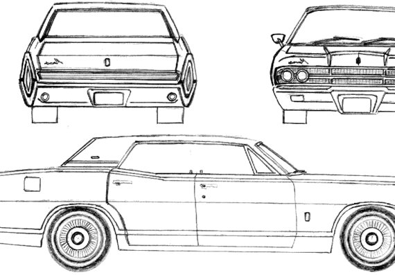 Mercury Park Lane Brougham (1967) - Меркури - чертежи, габариты, рисунки автомобиля