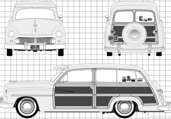 Mercury Station Wagon (1949) - Меркури - чертежи, габариты, рисунки автомобиля