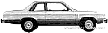 Mercury Zephyr ES 2-Door Sedan (1979) - Меркури - чертежи, габариты, рисунки автомобиля