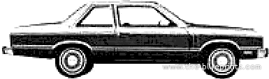 Mercury Zephyr Ghia 2-Door Sedan (1980) - Меркури - чертежи, габариты, рисунки автомобиля