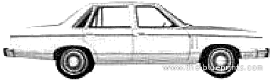 Mercury Zephyr Ghia 4-Door Sedan (1979) - Меркури - чертежи, габариты, рисунки автомобиля