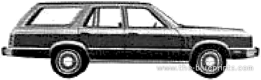 Mercury Zephyr Station Wagon (1979) - Меркури - чертежи, габариты, рисунки автомобиля