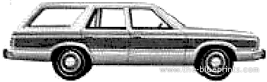 Mercury Zephyr Villager Station Wagon (1979) - Меркури - чертежи, габариты, рисунки автомобиля