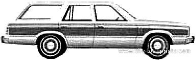Mercury Zephyr Villager Station Wagon (1980) - Меркури - чертежи, габариты, рисунки автомобиля