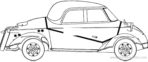 Messerschmidt Tiger - Разные автомобили - чертежи, габариты, рисунки автомобиля